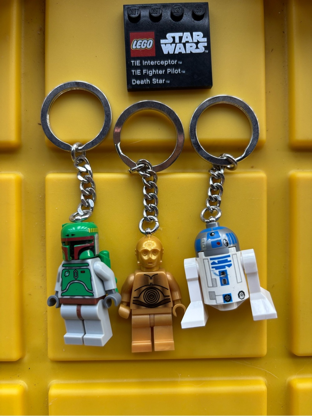 Lego Star Wars Keychain Trio with Green, Gold & Blue Figures